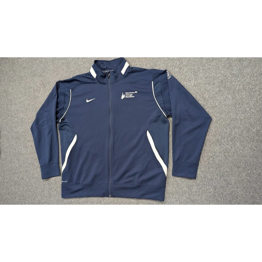 Nike Chicago Marathon Jacket Mens 2XL‎ Blue Dri-Fit 2017 Athleisure